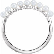 Platinum Freshwater Cultured Pearl Stackable Ring - Elegant Jewelry by Platinum