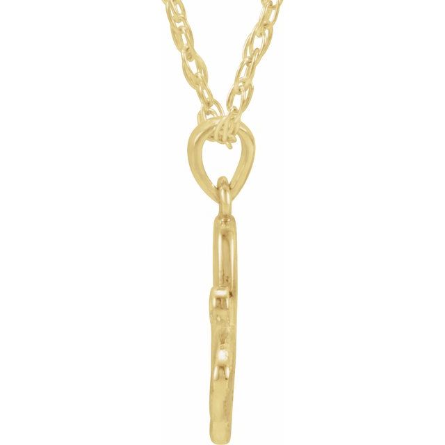 14K Yellow 2 mm Natural Pink Tourmaline Butterfly 18" Necklace