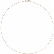14K Rose 1 mm Diamond-Cut Cable 7" Chain