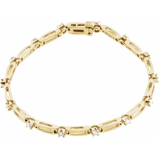 14K Yellow 3/8 CTW Natural Diamond Line 7" Bracelet