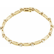 14K Yellow 3/4 CTW Natural Diamond Line 7" Bracelet