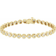 14K Yellow 2 CTW Natural Diamond Bezel-Set Line 7" Bracelet