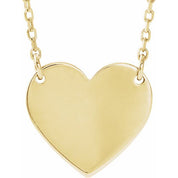 18K Yellow Gold-Plated Sterling Silver Engravable Heart 16-18" Necklace