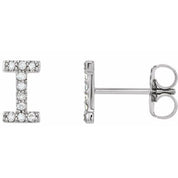 Platinum .04 CTW Natural Diamond Initial I Earring