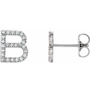Platinum .08 CTW Natural Diamond Initial B Earring