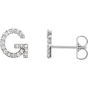 Platinum .06 CTW Natural Diamond Initial G Earring