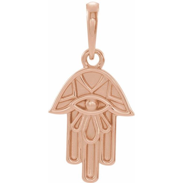 14K Rose Hamsa Pendant