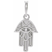 14K White Hamsa Pendant