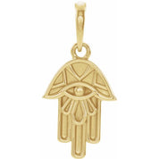 14K Yellow Hamsa Pendant