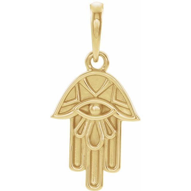 14K Yellow Hamsa Pendant