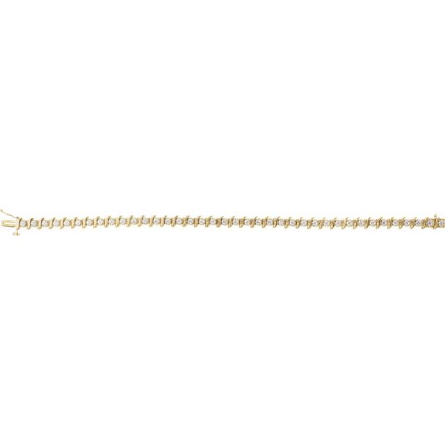 14K Yellow 1 1/2 CTW Natural Diamond Line 7 1/4" Bracelet