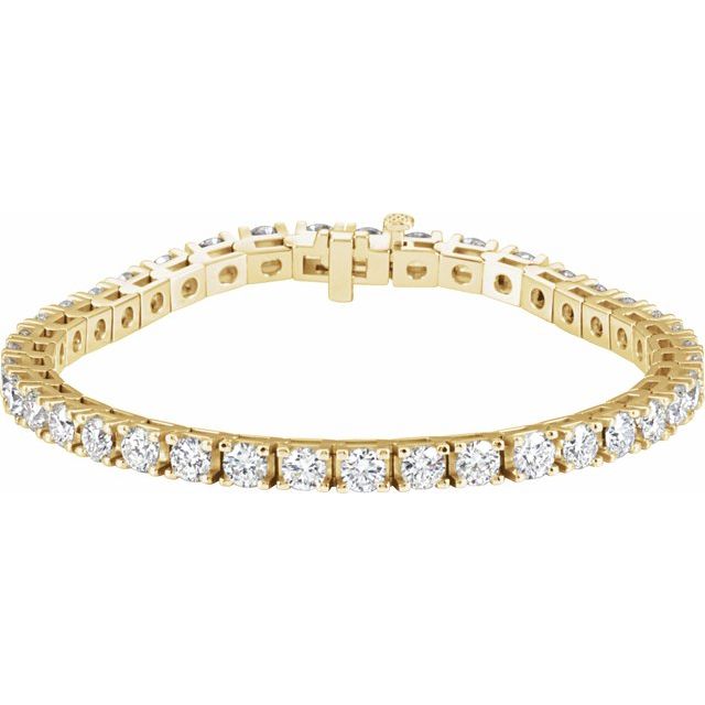 14K Yellow 9 1/6 CTW Natural Diamond Line 7 1/4" Bracelet