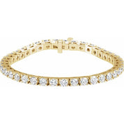 18K Yellow 10 1/2 CTW Natural Diamond Line 7 1/4" Bracelet