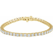 18K Yellow 7 CTW Natural Diamond Line 7 1/4" Bracelet