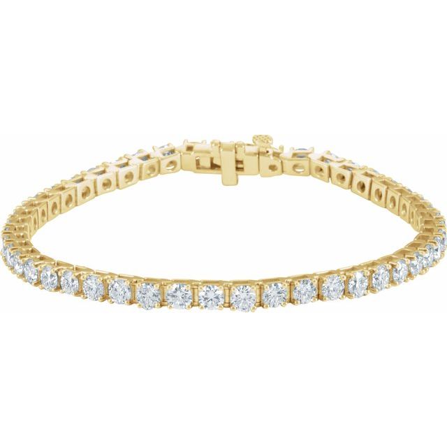 18K Yellow 7 CTW Natural Diamond Line 7 1/4" Bracelet
