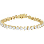 18K Yellow 12 CTW Natural Diamond Line 7 1/4" Bracelet