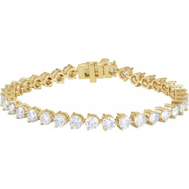 18K Yellow 12 CTW Natural Diamond Line 7 1/4" Bracelet