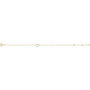 14K Yellow .06 CTW Natural Diamond Heart 6-7" Bracelet