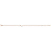 14K Rose .06 CTW Natural Diamond Heart 6-7" Bracelet