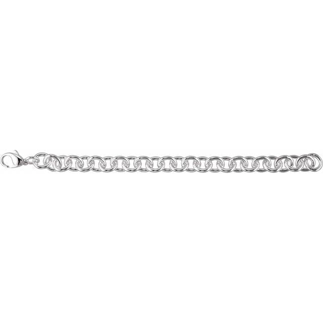 Sterling Silver 10 mm Cable 7 1/2" Chain