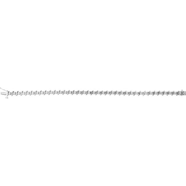 14K White 1 1/2 CTW Natural Diamond Line 7 1/4" Bracelet