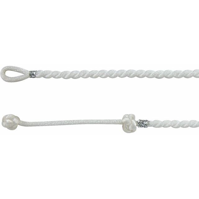 White 3 mm Satin Twist Adjustable 16-18" Necklace