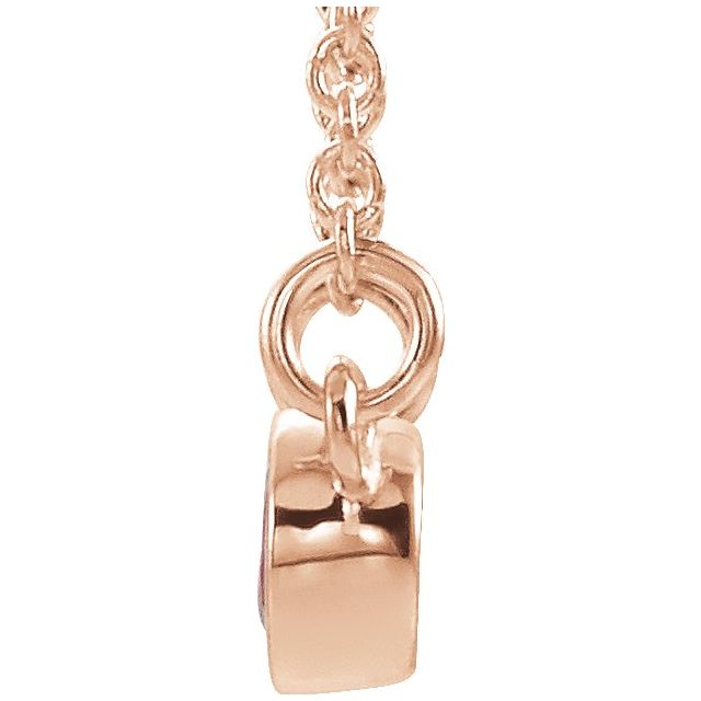 14K Rose Lab-Grown Ruby & .02 CTW Natural Diamond 16" Necklace