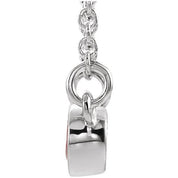 Sterling Silver Lab-Grown Ruby & .03 CTW Natural Diamond 16" Necklace