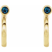 14K Yellow 2.5 mm Lab-Grown Alexandrite Huggie J-Hoop Earring