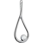 Sterling Silver .06 CTW Natural Diamond Teardrop Pendent