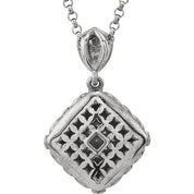 14K White 1/8 CTW Natural Diamond 18" Necklace