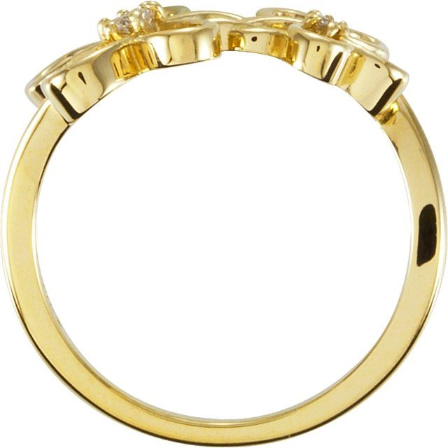 14K Yellow .07 CTW Natural Diamond Floral Ring