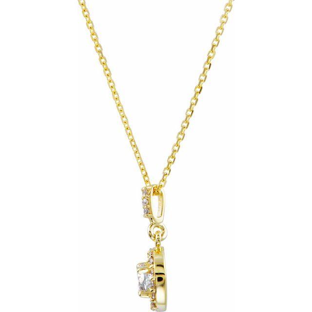 14K Lab-Grown Diamond 18" Necklace with Various Carat Weights in White and Yellow Gold