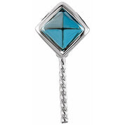 14K White Natural London Blue Topaz Semi-Set Pendant for 11 mm Pearl