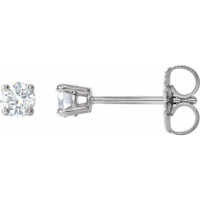 Sterling Silver 4mm :: 1/2 CTW Lab-Grown Diamond Stud Earrings