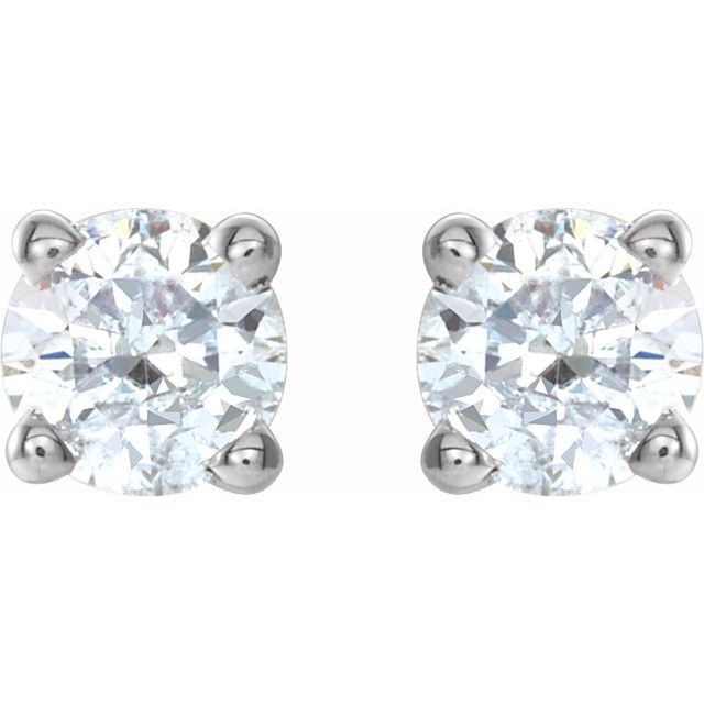 14K White 1/4 CTW Natural Diamond Stud Earrings