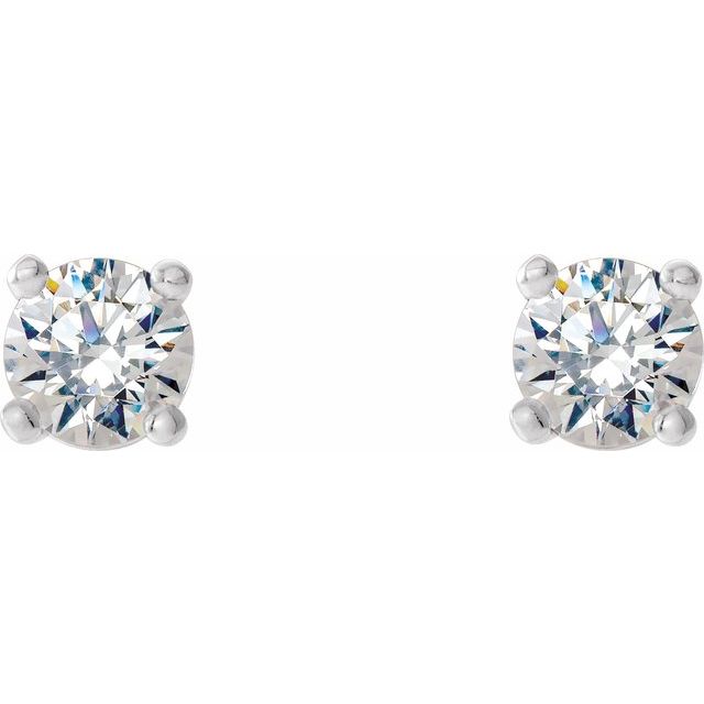 14K White 1/3 CTW Lab-Grown Diamond 4-Prong Stud Earrings