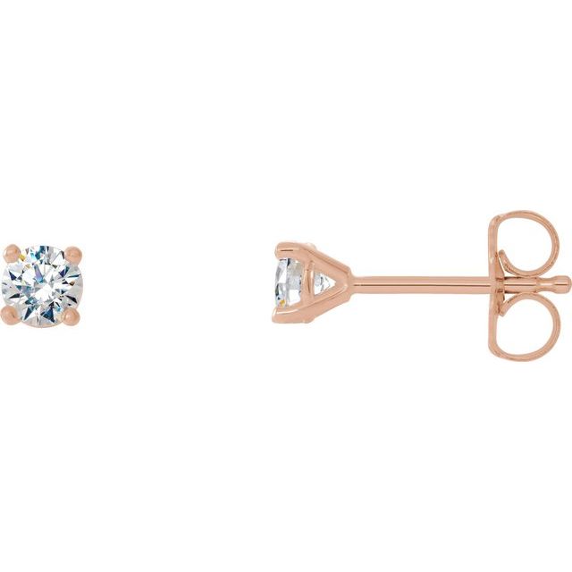14K Rose 1/3 CTW Lab-Grown Diamond 4-Prong Stud Earrings