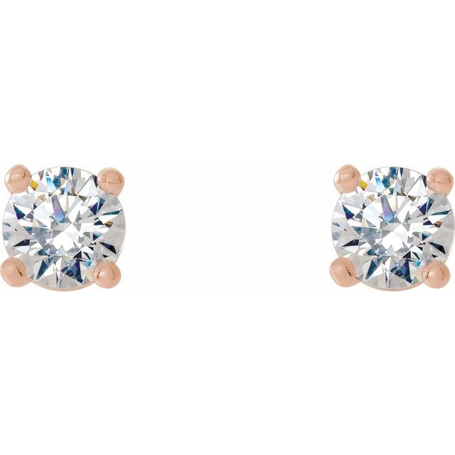 14K Rose 1/5 CTW Lab-Grown Diamond 4-Prong Stud Earrings