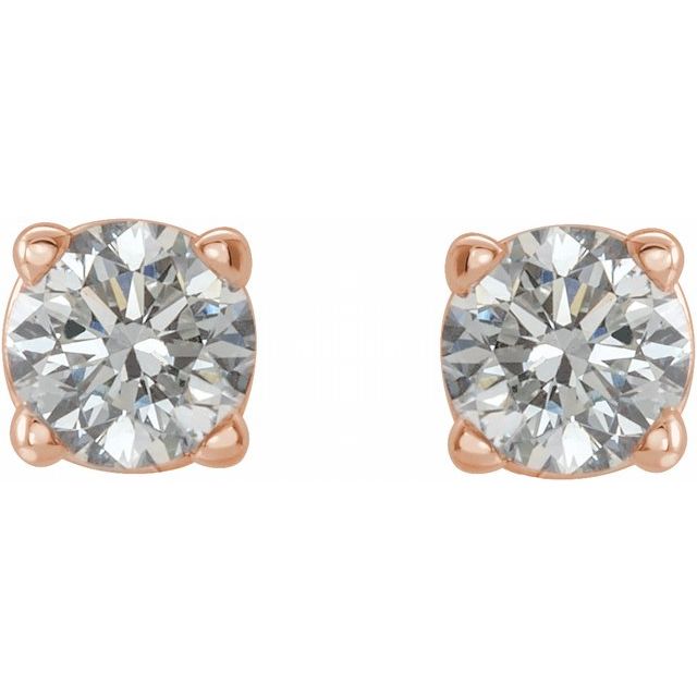 14K Rose 1/4 CTW Natural Diamond Stud Earrings