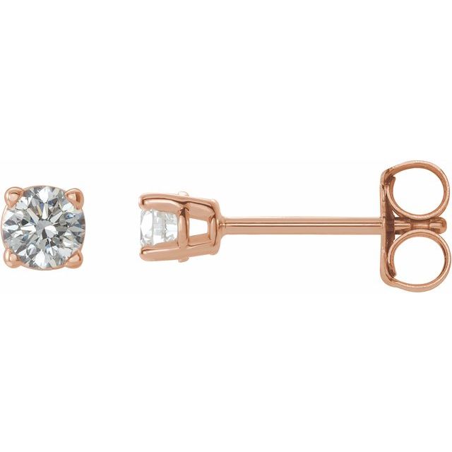 14K Rose 1/4 CTW Natural Diamond Stud Earrings