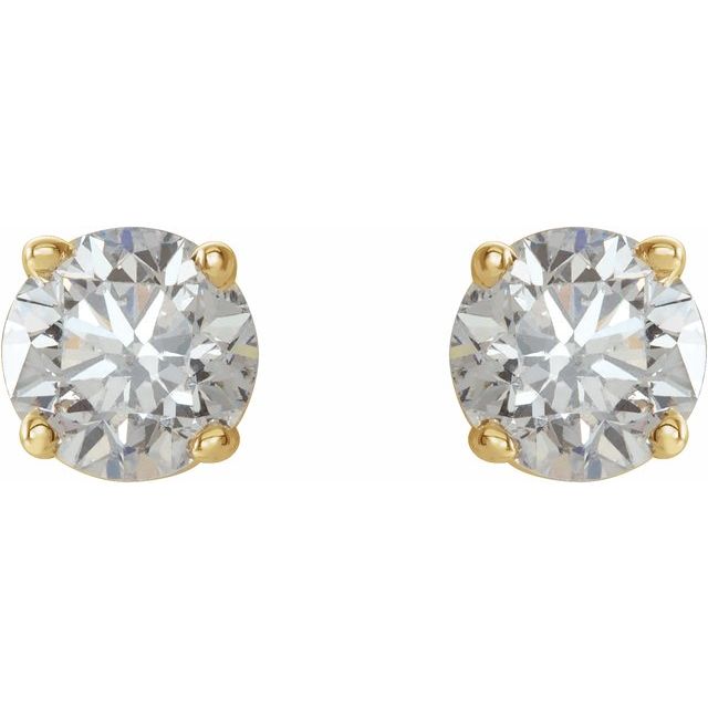 14K Yellow 3/4 CTW Natural Diamond Stud Earrings