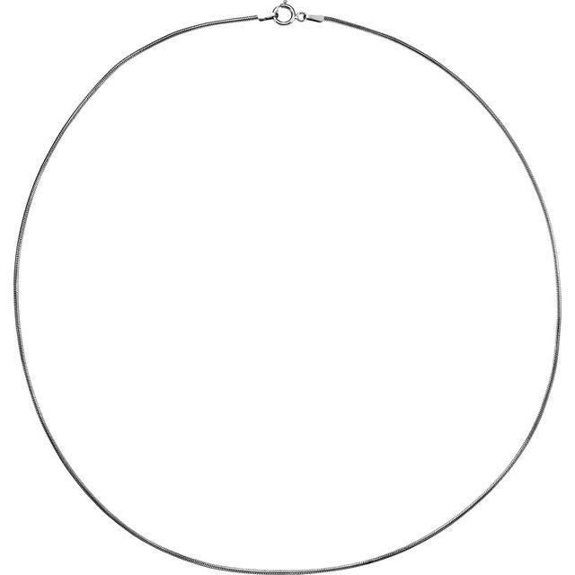 14K White 1 mm Snake 20" Chain