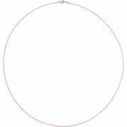 14K Rose 1 mm Cable 20" Chain