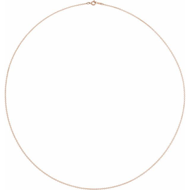 14K Rose 1 mm Cable 20" Chain