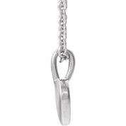 Platinum .01 CT Natural Diamond Youth Heart 16" Necklace