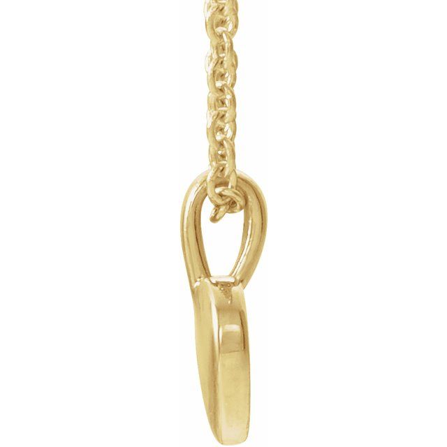 14K Yellow .01 CT Natural Diamond Youth Heart 16" Necklace