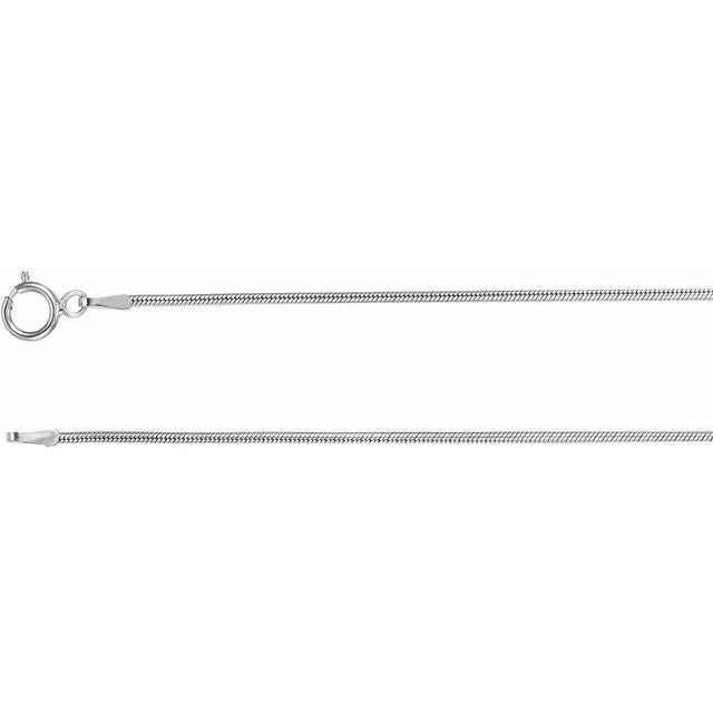 14K White 1 mm Snake 20" Chain