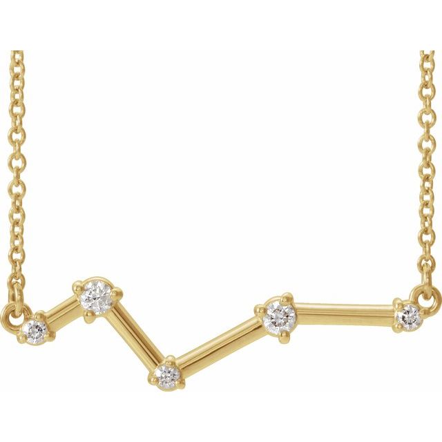 14K Yellow Gold 1/10 CTW Natural Diamond Constellation 18" Necklace