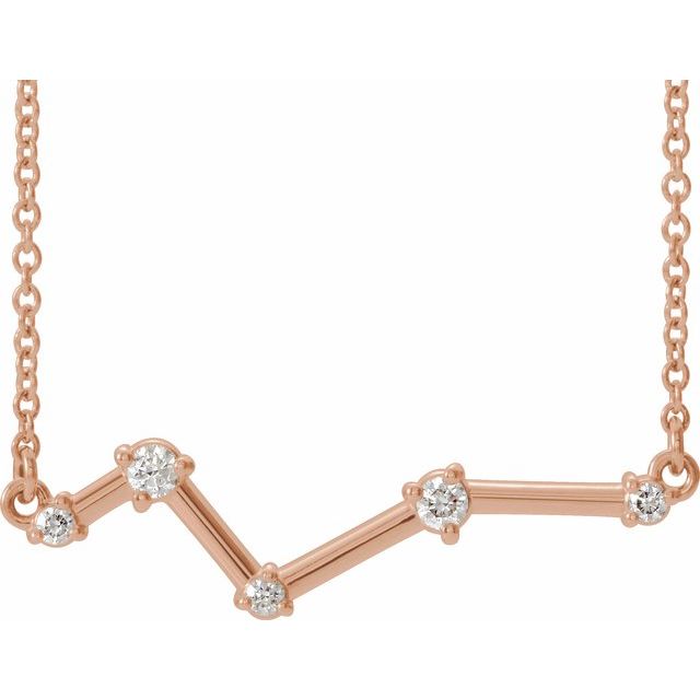 14K Rose Gold 1/10 CTW Natural Diamond Constellation 18" Necklace